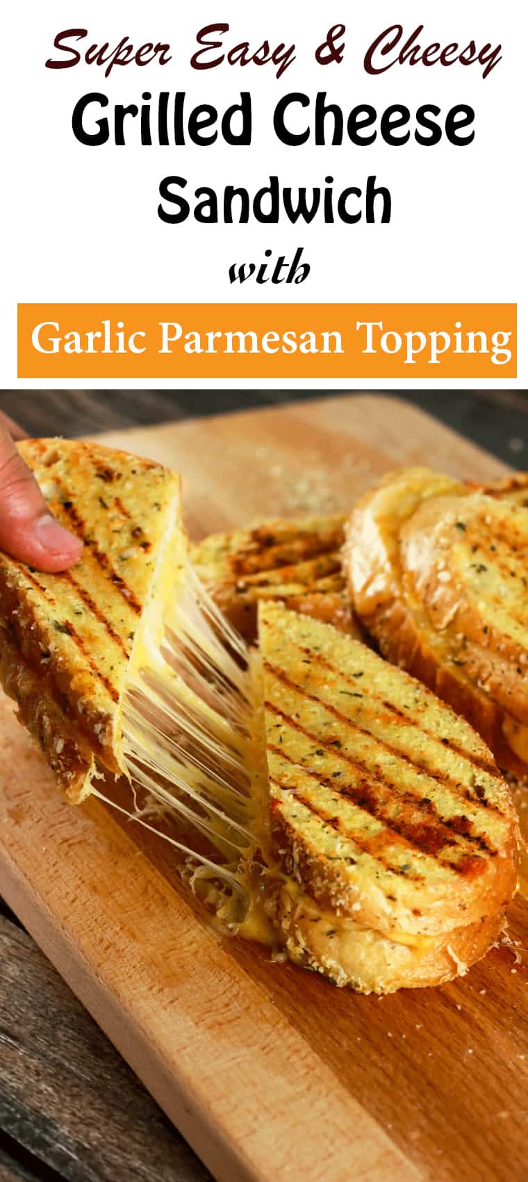 grilled cheese with garlic parmesan crust